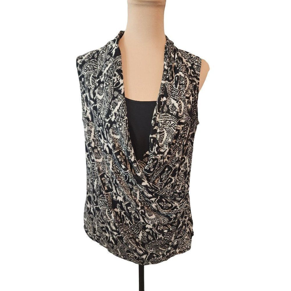 Talbot's Size 12 Petite, Sleeveless Print Blouse